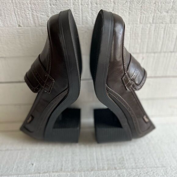 Mudd Kapfer Brown Leather Chunky Heeled Y2K Loafers size 8 - Picture 6 of 10